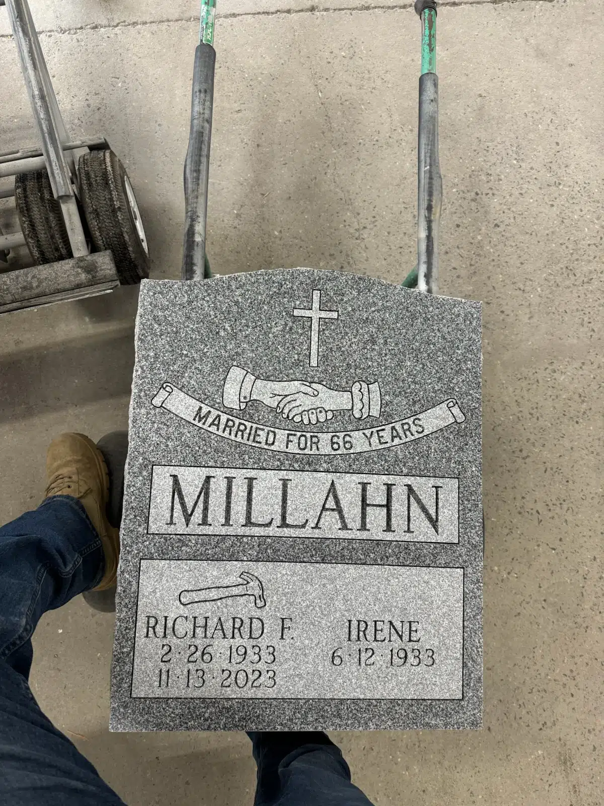 Granite Custom Headstone hand-carved by NJ Headstone Shop in NJ — image 2